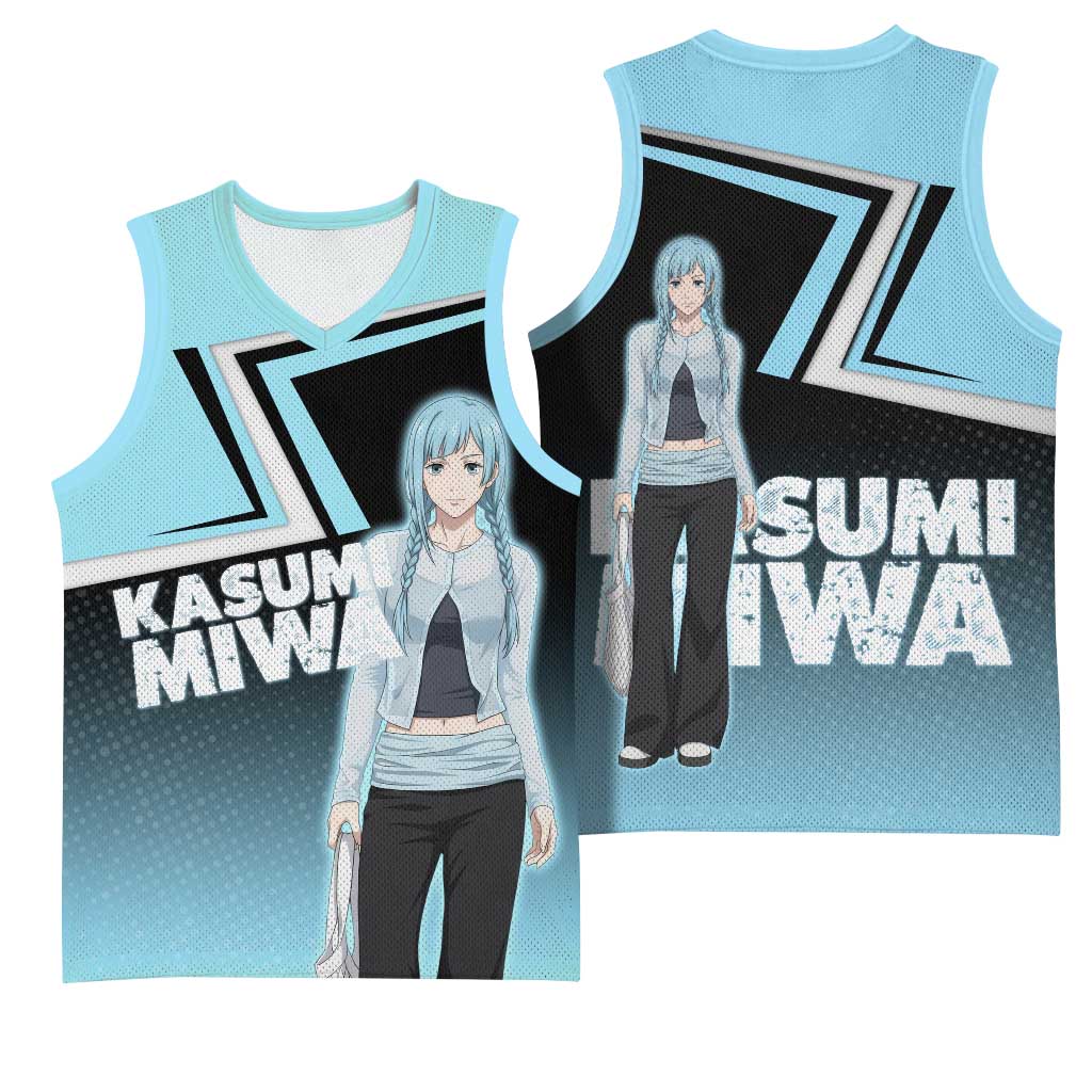 Kasumi Miwa Basketball Jersey Blue Gradient Anime Style