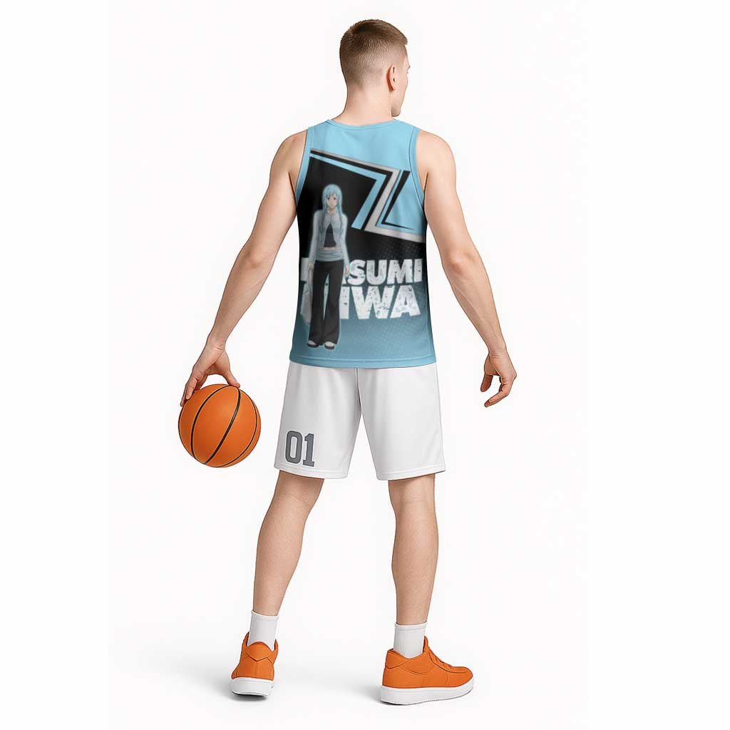 Kasumi Miwa Basketball Jersey Blue Gradient Anime Style