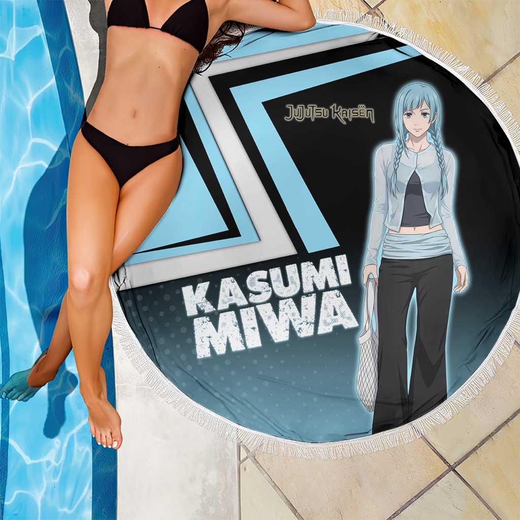 Kasumi Miwa Beach Blanket Blue Gradient Anime Style