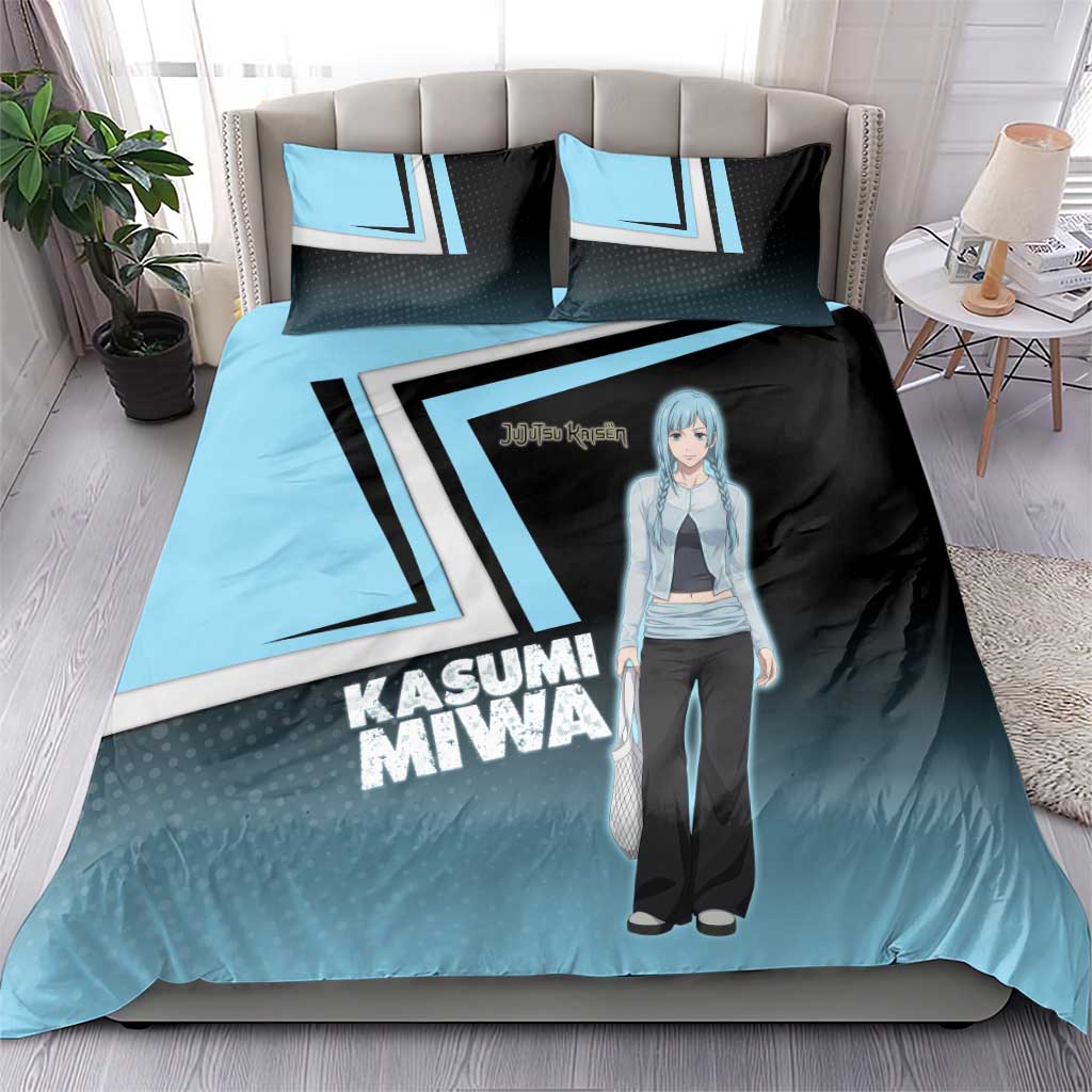 Kasumi Miwa Bedding Set Blue Gradient Anime Style