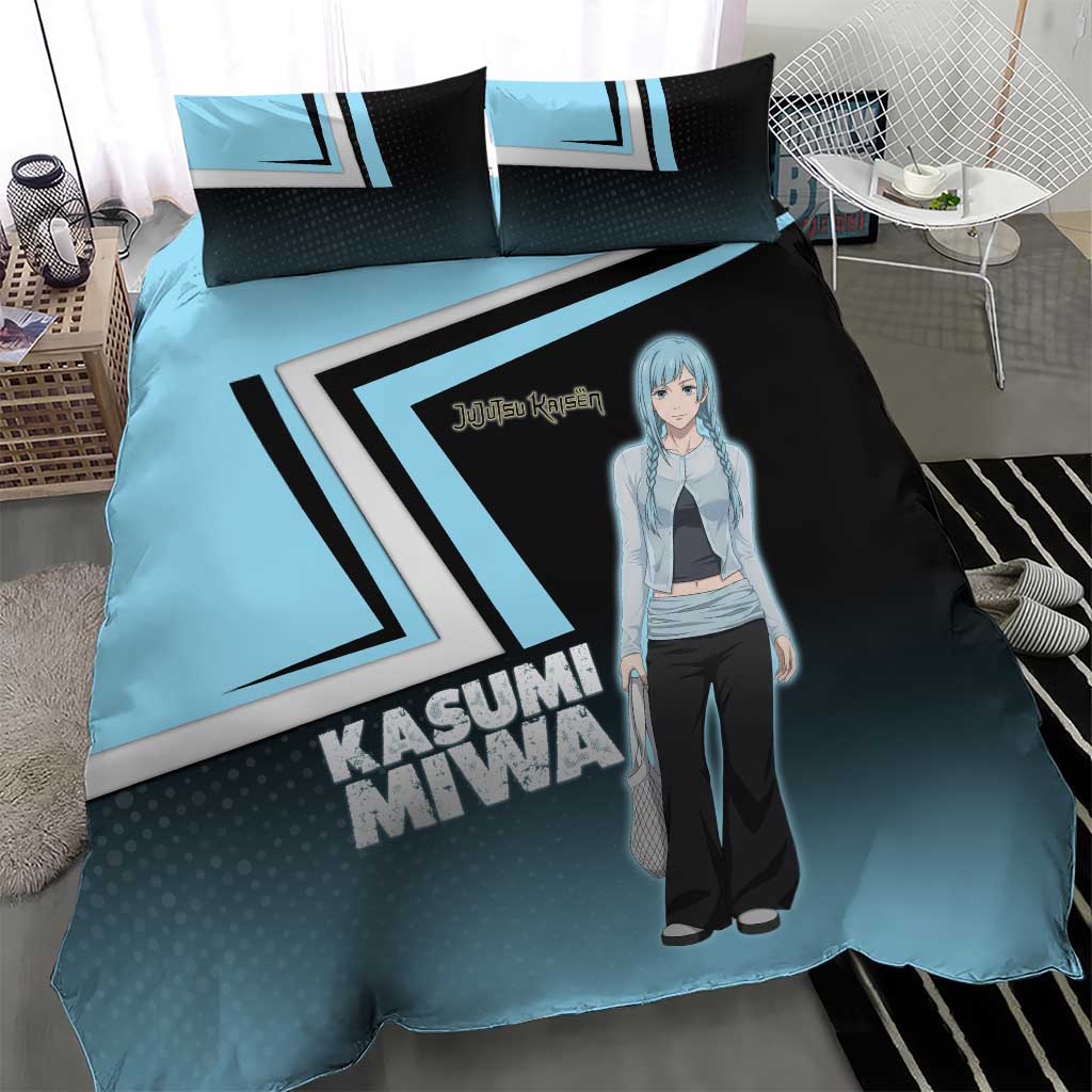 Kasumi Miwa Bedding Set Blue Gradient Anime Style