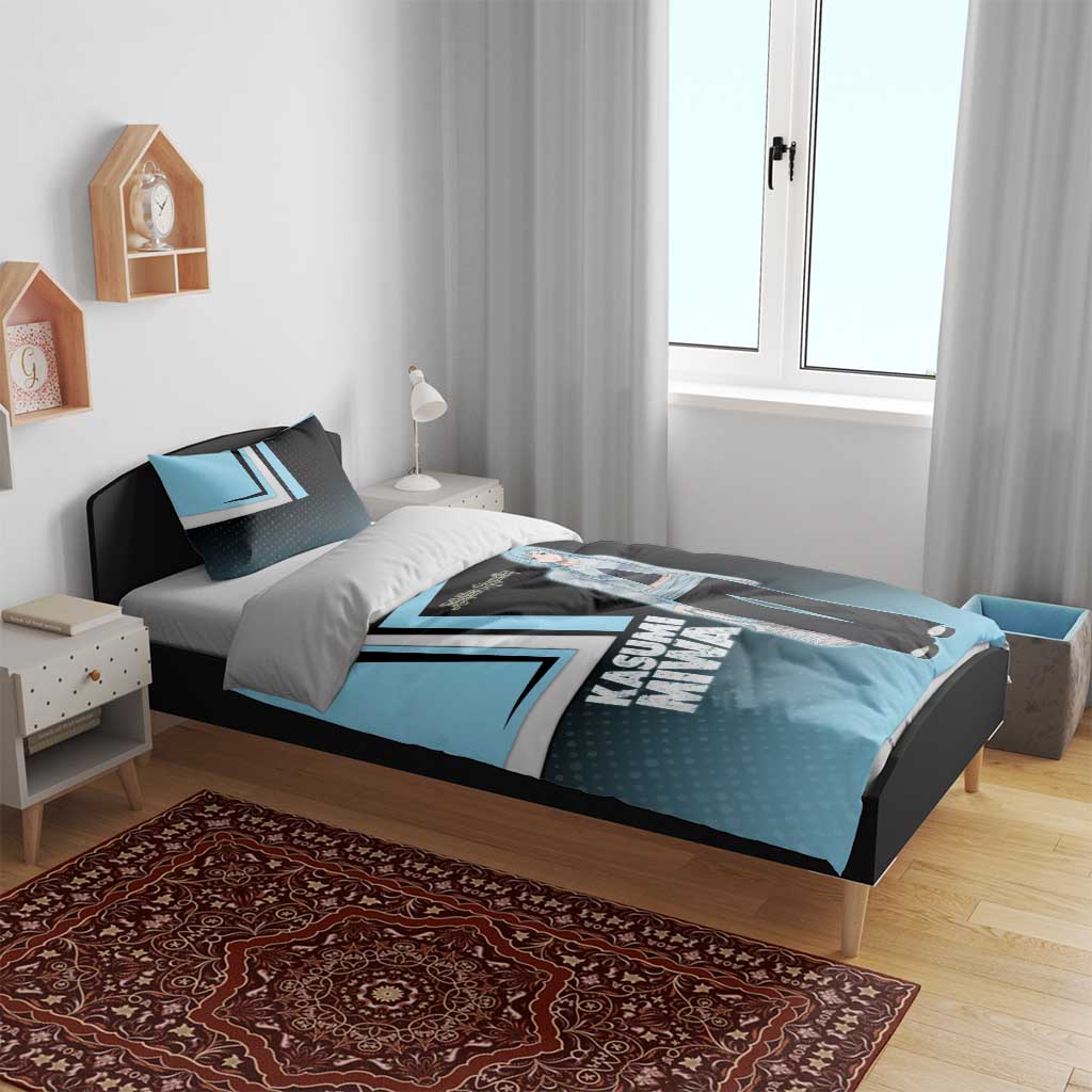 Kasumi Miwa Bedding Set Blue Gradient Anime Style