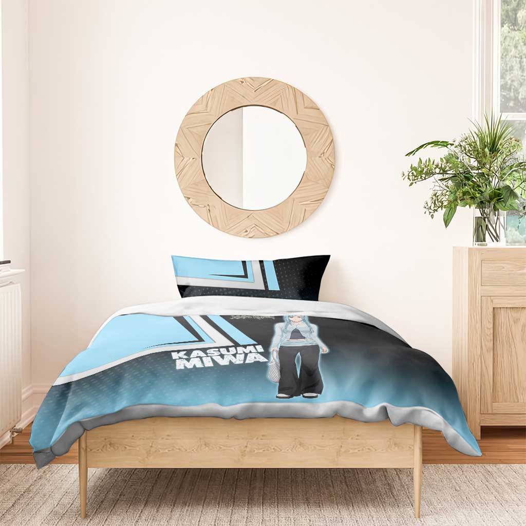 Kasumi Miwa Bedding Set Blue Gradient Anime Style
