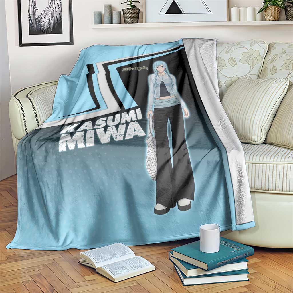 Kasumi Miwa Blanket Blue Gradient Anime Style