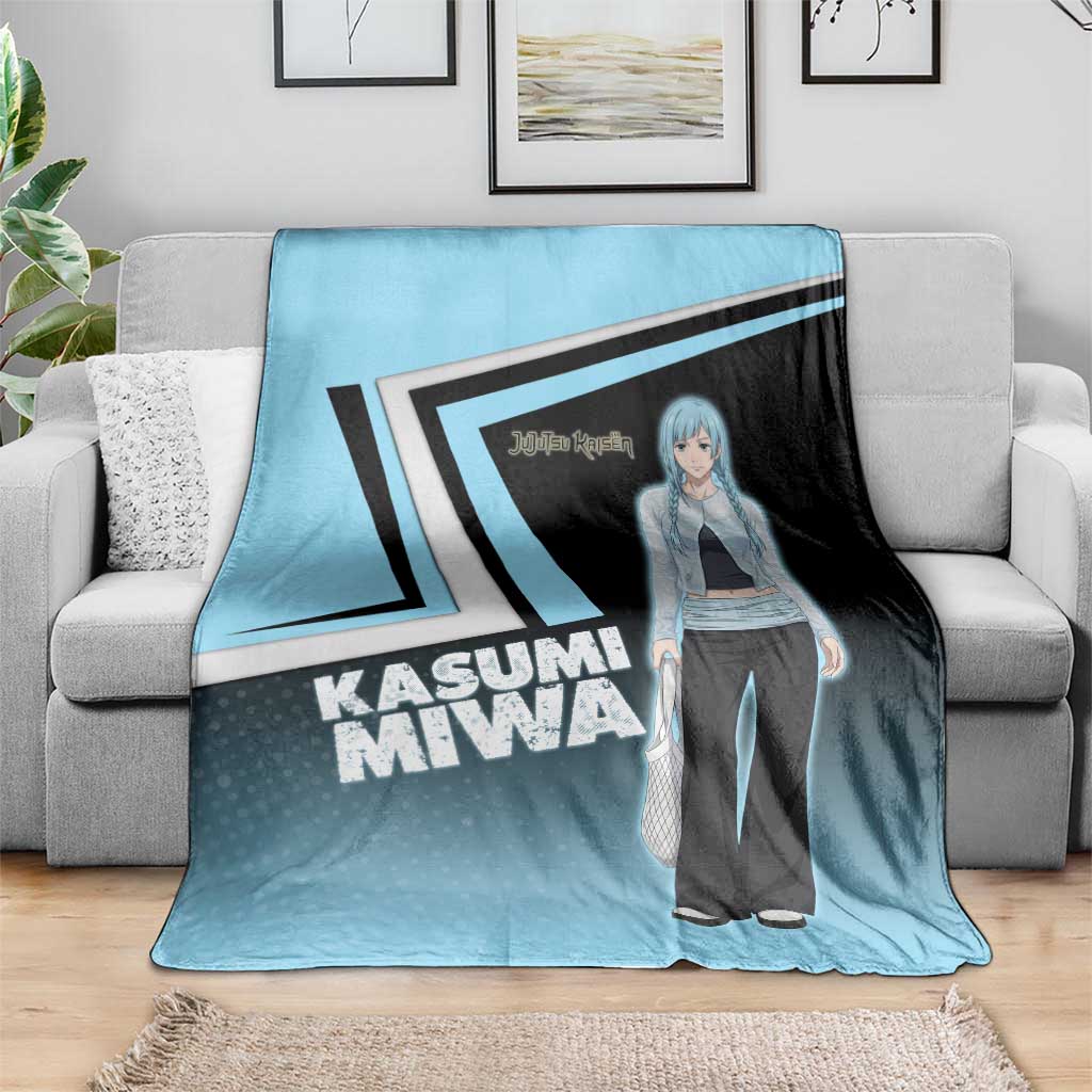 Kasumi Miwa Blanket Blue Gradient Anime Style