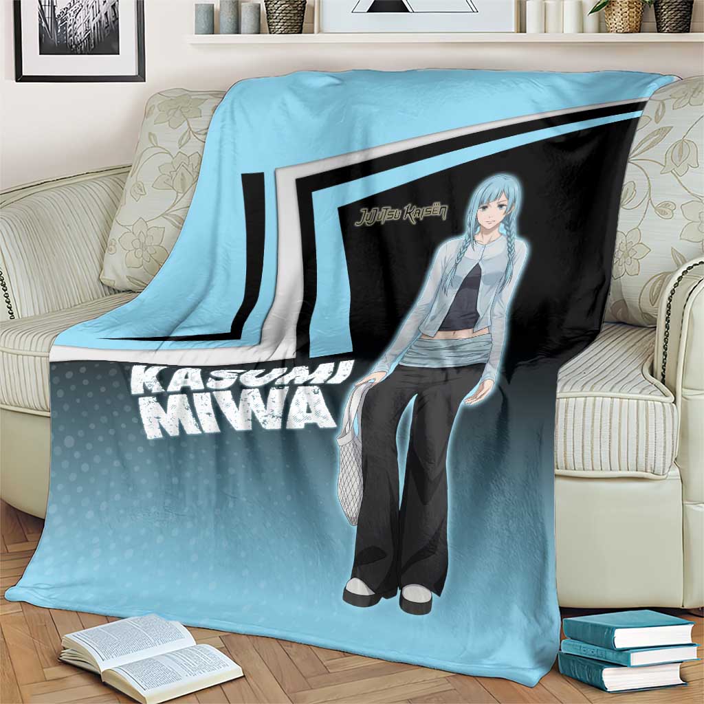 Kasumi Miwa Blanket Blue Gradient Anime Style