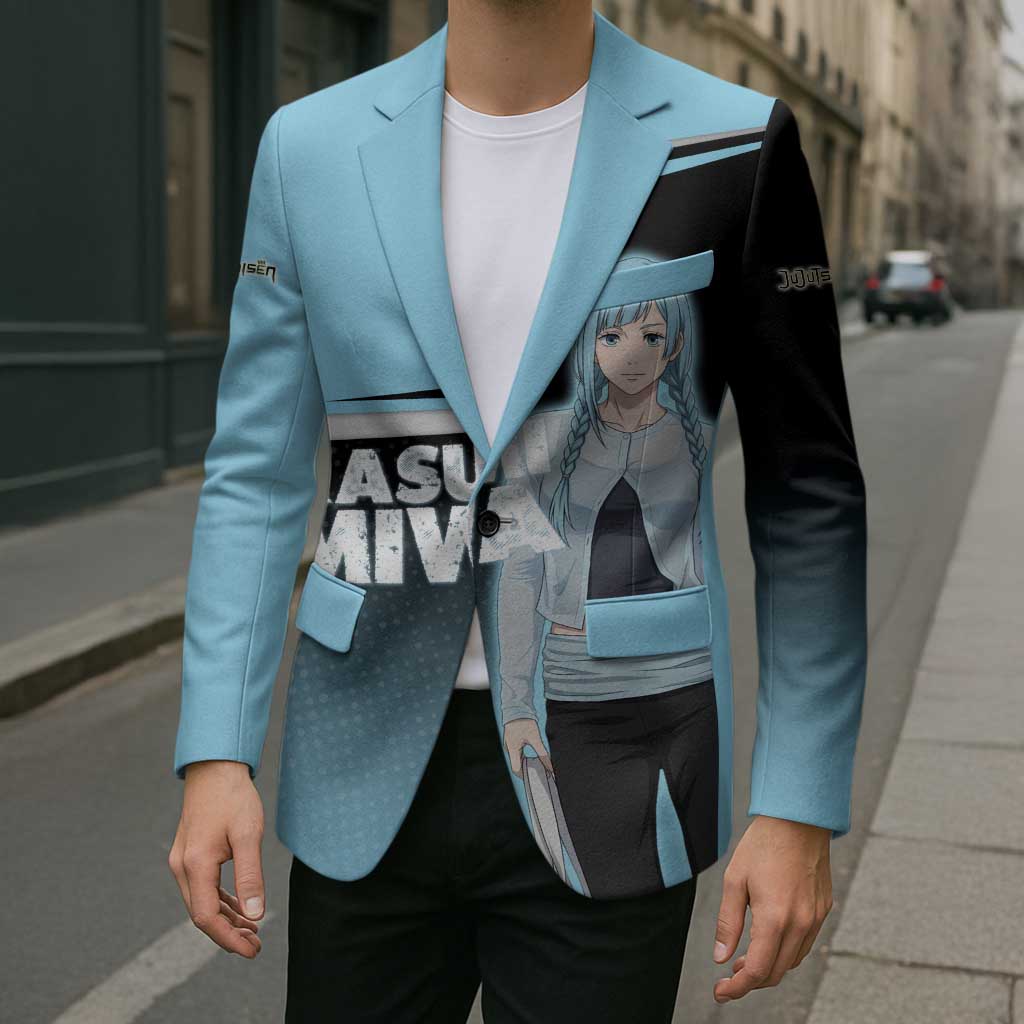 Kasumi Miwa Blazer Blue Gradient Anime Style