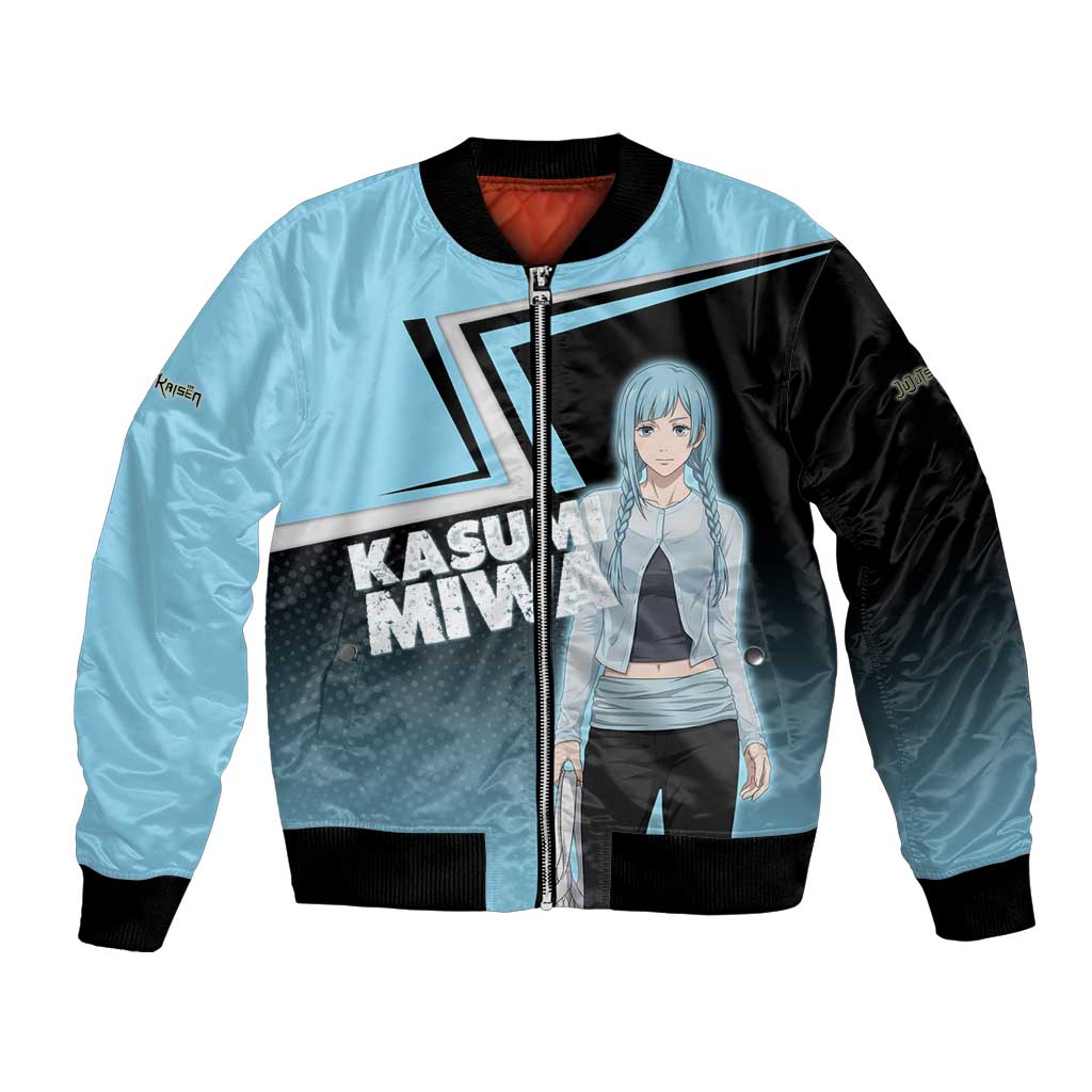 Kasumi Miwa Bomber Jacket Blue Gradient Anime Style