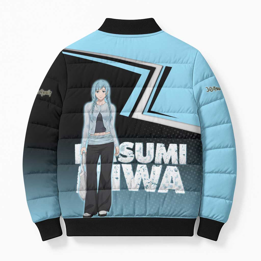 Kasumi Miwa Bomber Puffer Jacket Blue Gradient Anime Style