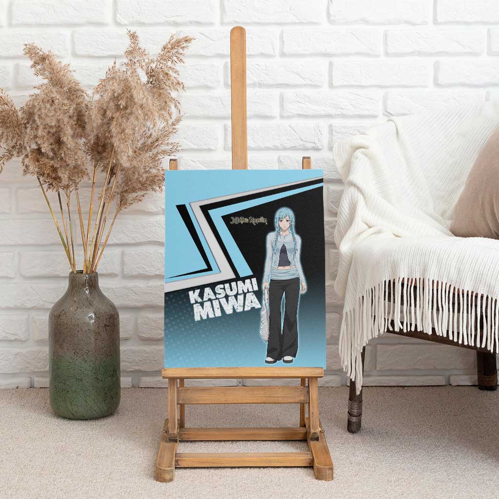 Kasumi Miwa Canvas Wall Art Blue Gradient Anime Style