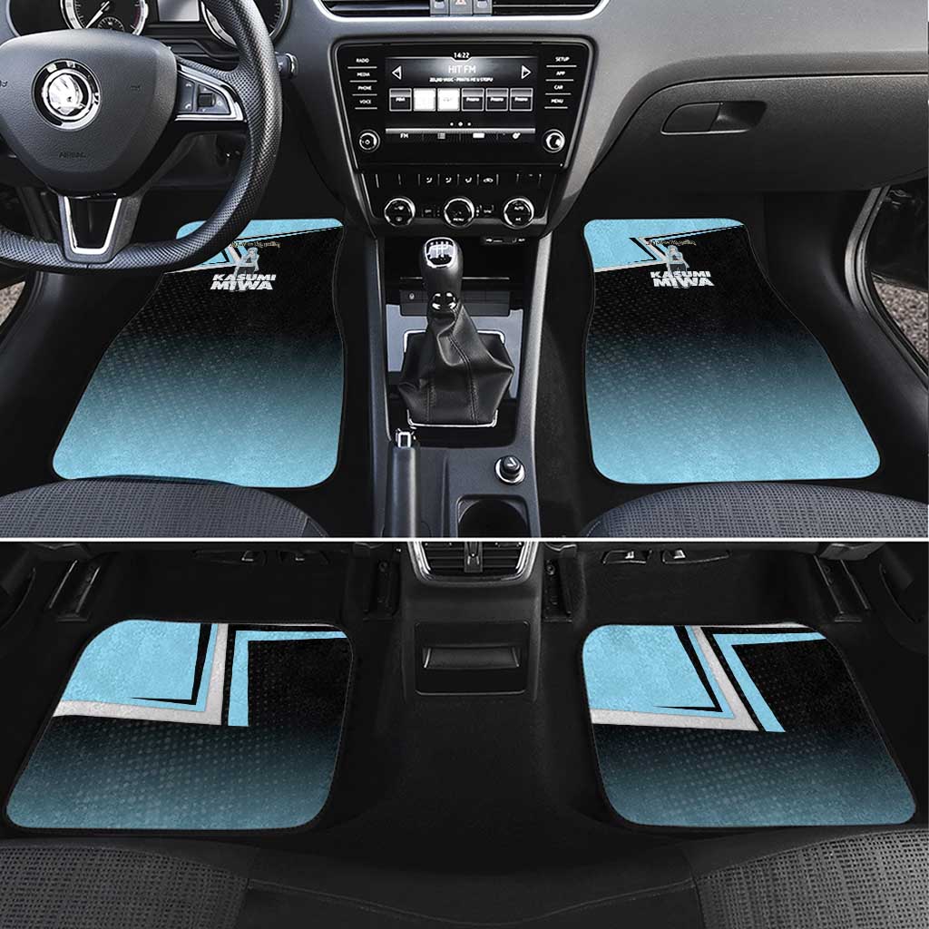 Kasumi Miwa Car Mats Blue Gradient Anime Style