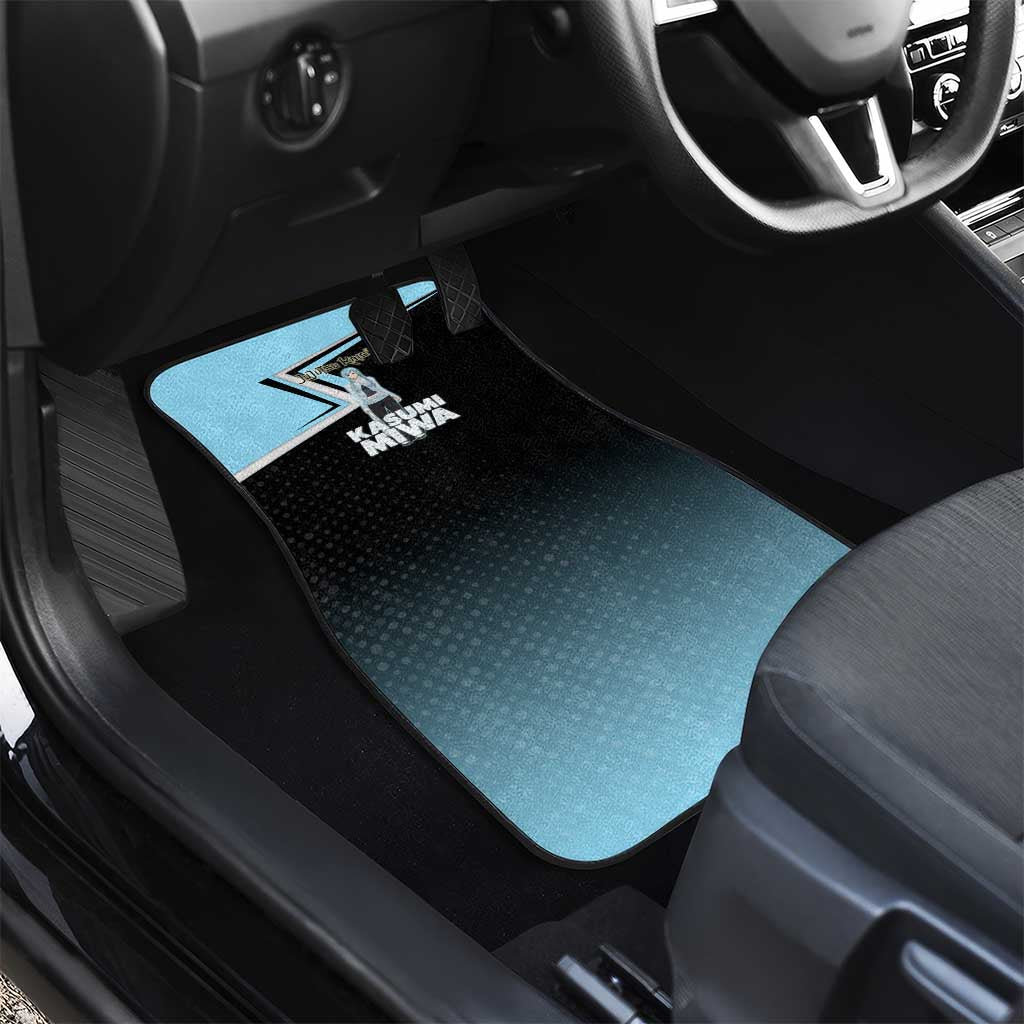 Kasumi Miwa Car Mats Blue Gradient Anime Style