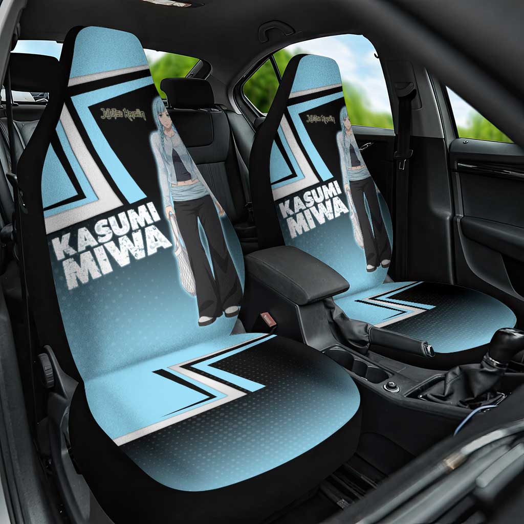 Kasumi Miwa Car Seat Cover Blue Gradient Anime Style
