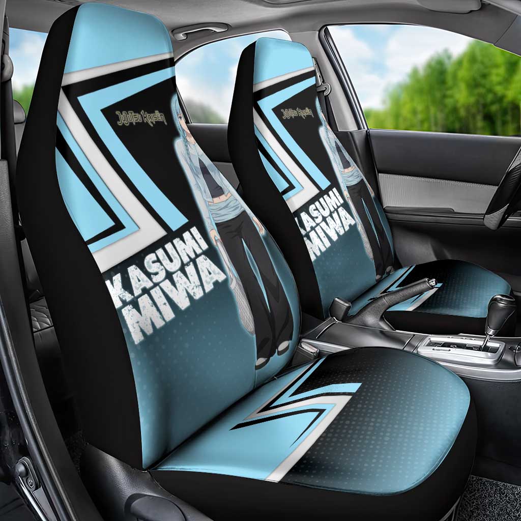 Kasumi Miwa Car Seat Cover Blue Gradient Anime Style