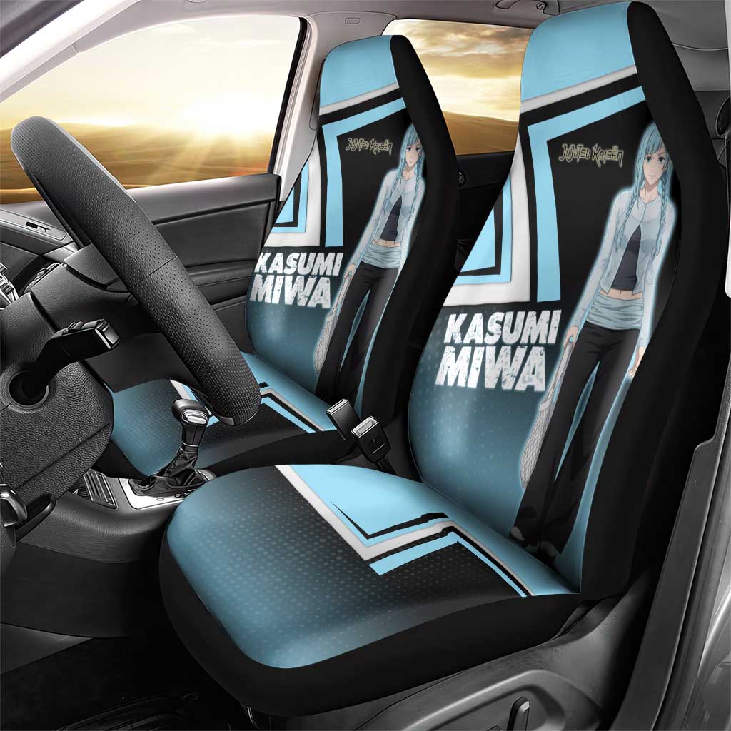 Kasumi Miwa Car Seat Cover Blue Gradient Anime Style