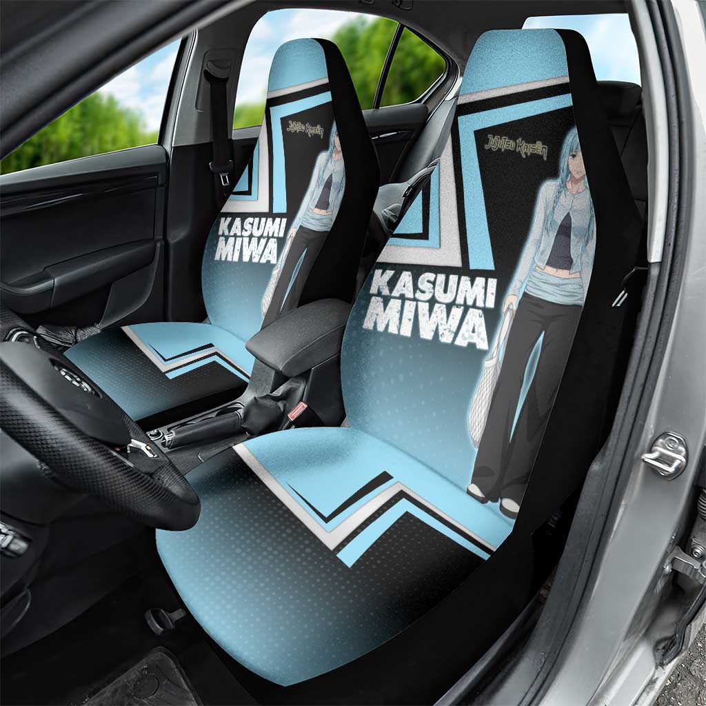 Kasumi Miwa Car Seat Cover Blue Gradient Anime Style