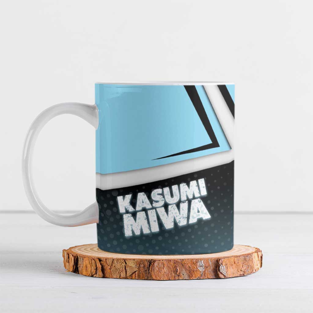Kasumi Miwa Ceramic Mug Blue Gradient Anime Style