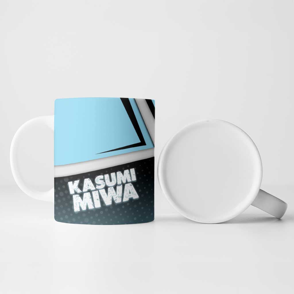 Kasumi Miwa Ceramic Mug Blue Gradient Anime Style