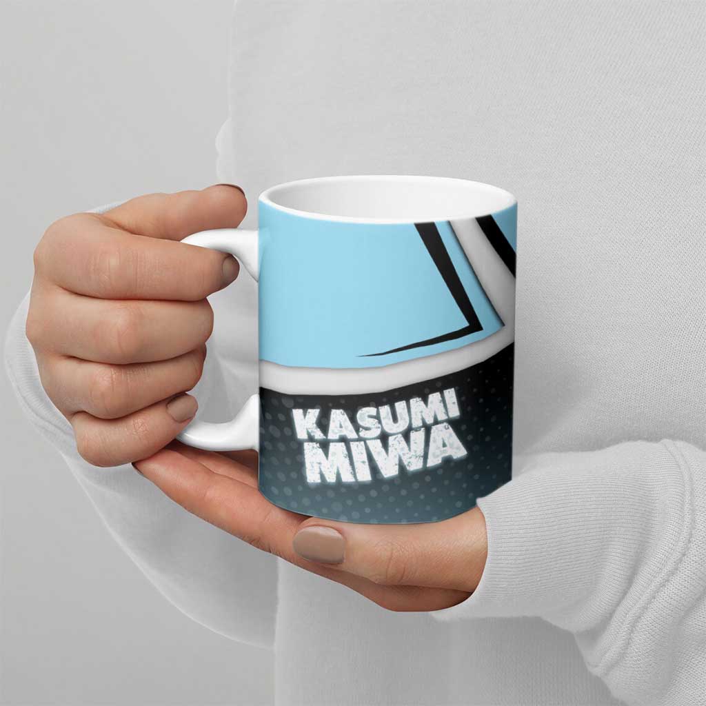 Kasumi Miwa Ceramic Mug Blue Gradient Anime Style