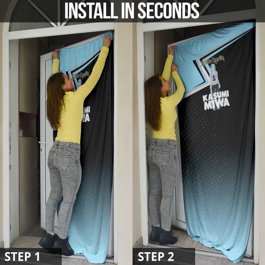 Kasumi Miwa Door Cover Blue Gradient Anime Style
