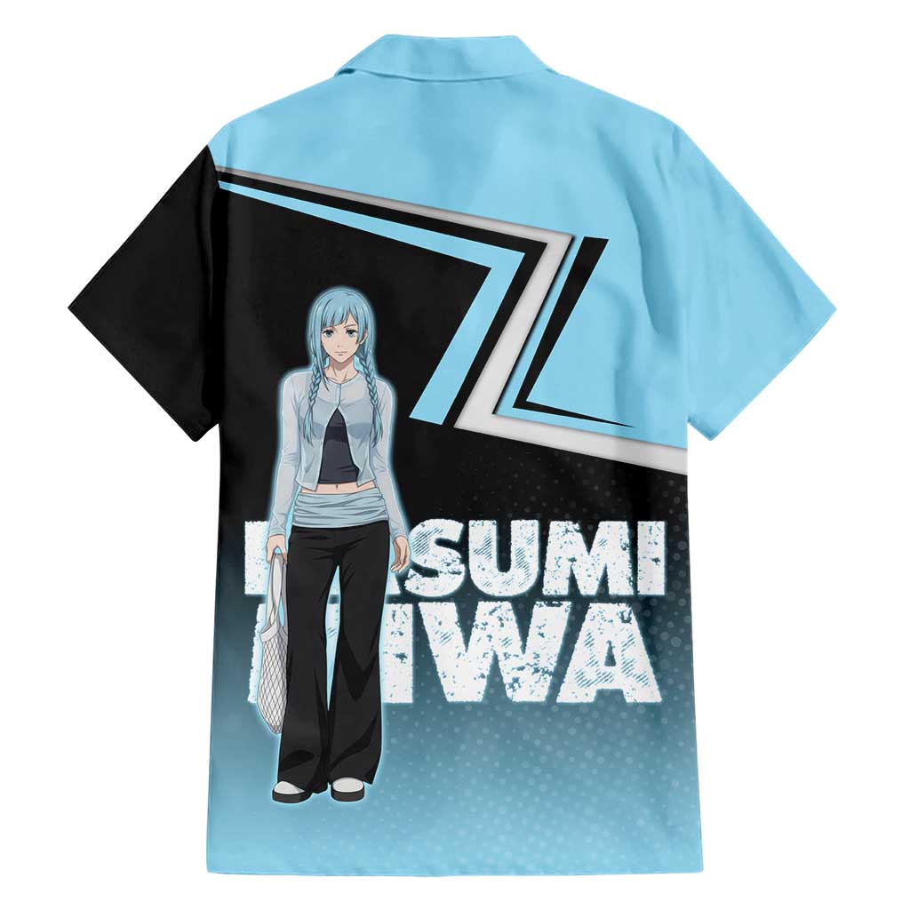 Kasumi Miwa Family Matching Long Sleeve Bodycon Dress and Hawaiian Shirt Blue Gradient Anime Style