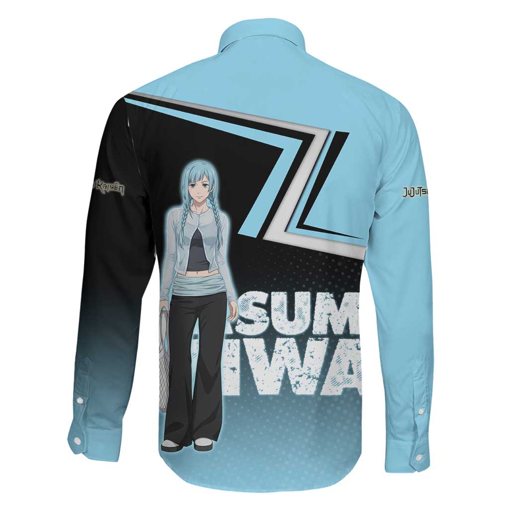 Kasumi Miwa Family Matching Off Shoulder Maxi Dress and Hawaiian Shirt Blue Gradient Anime Style