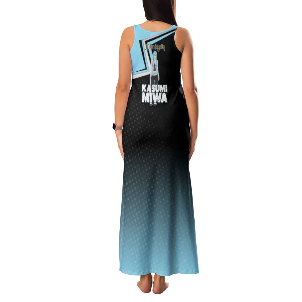 Kasumi Miwa Family Matching Tank Maxi Dress and Hawaiian Shirt Blue Gradient Anime Style