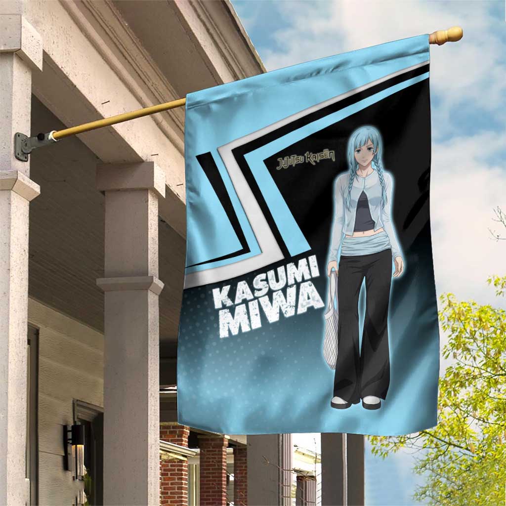 Kasumi Miwa Garden Flag Blue Gradient Anime Style