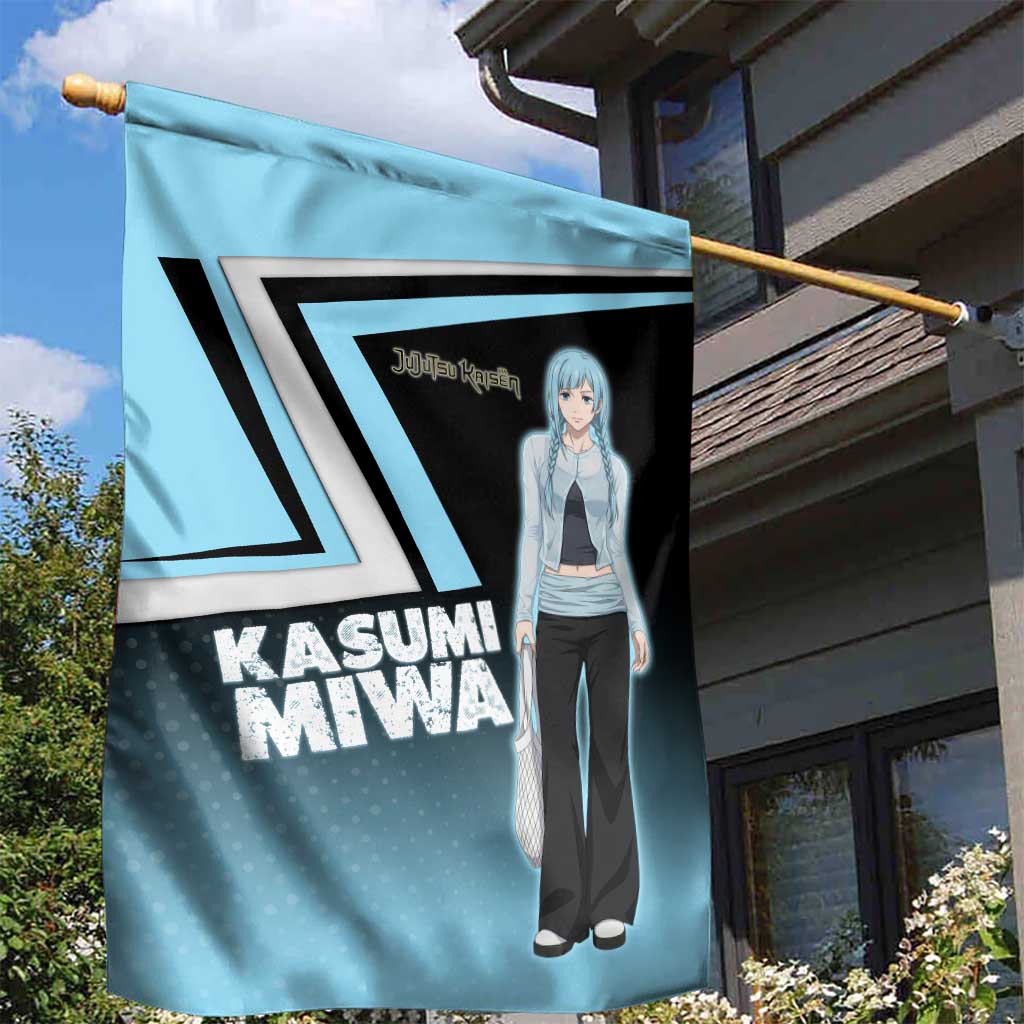 Kasumi Miwa Garden Flag Blue Gradient Anime Style