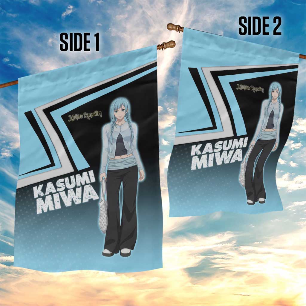 Kasumi Miwa Garden Flag Blue Gradient Anime Style