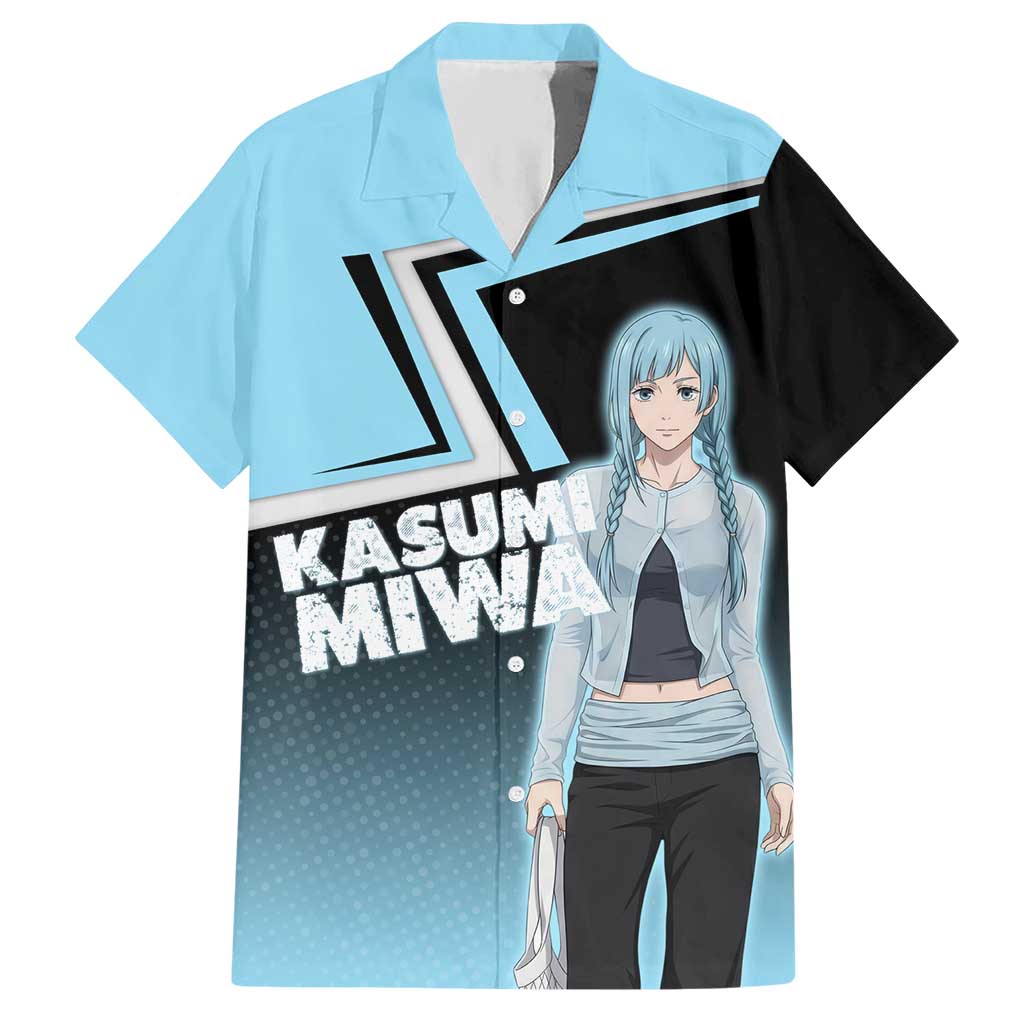 Kasumi Miwa Hawaiian Shirt Blue Gradient Anime Style