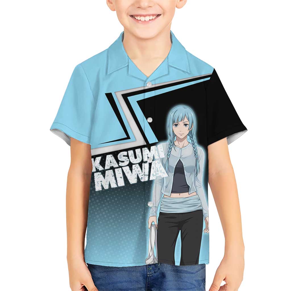 Kasumi Miwa Hawaiian Shirt Blue Gradient Anime Style