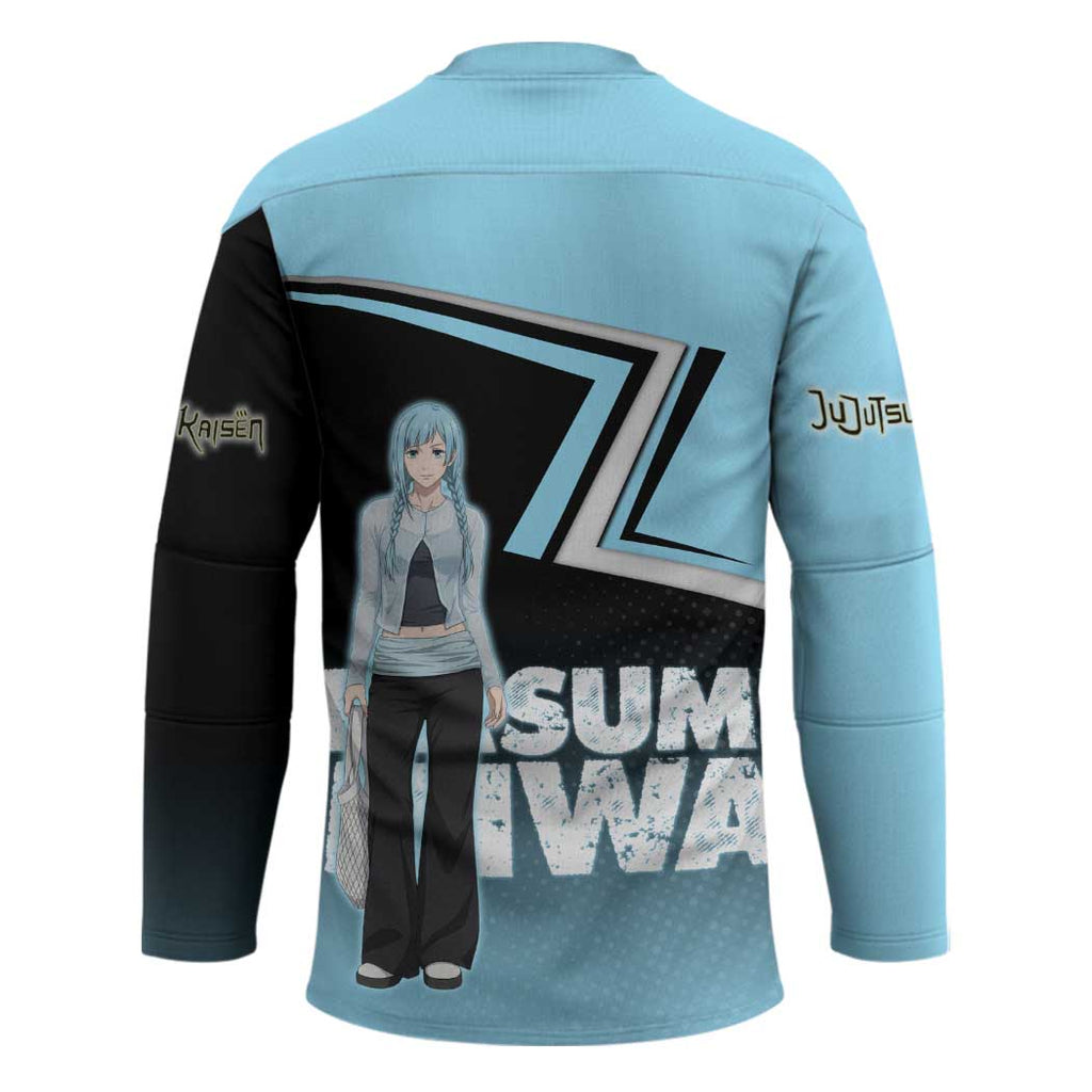 Kasumi Miwa Hockey Jersey Blue Gradient Anime Style