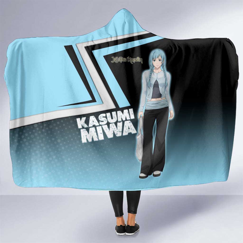 Kasumi Miwa Hooded Blanket Blue Gradient Anime Style