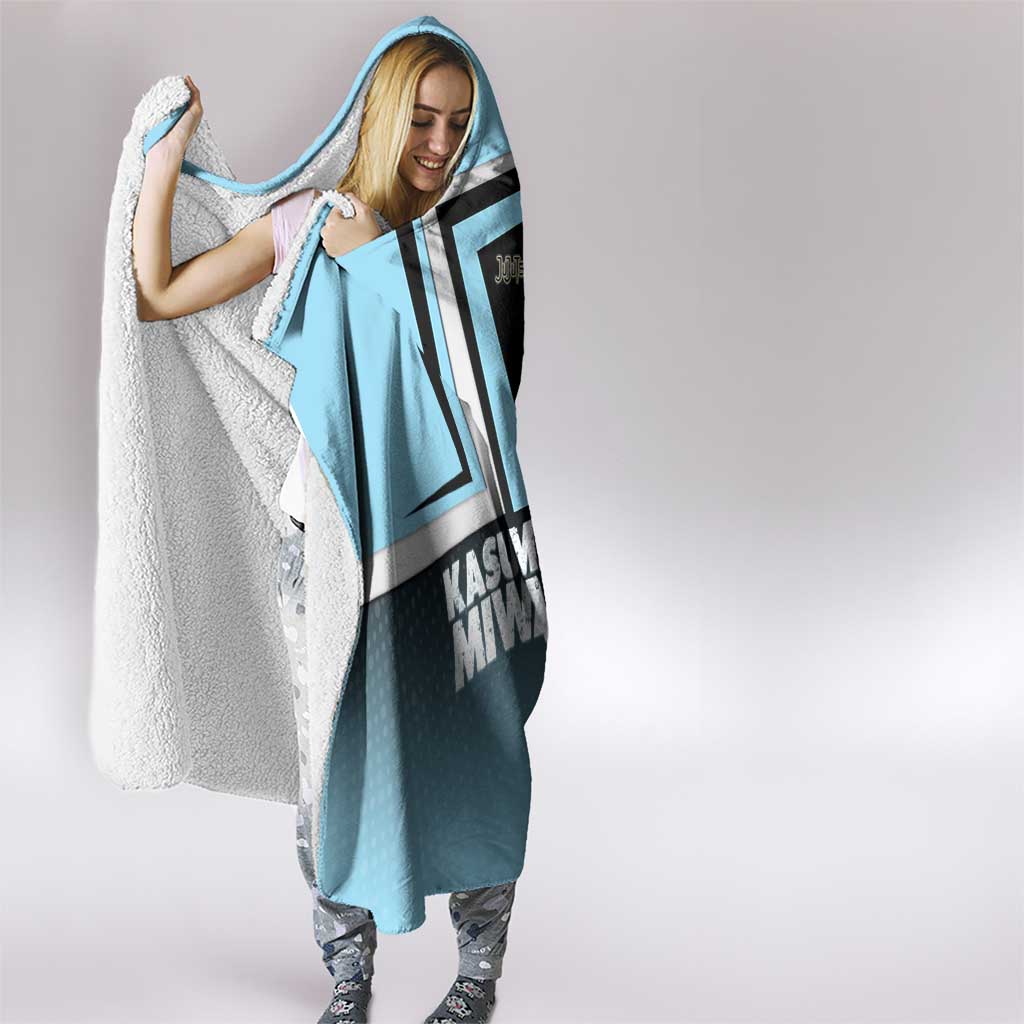Kasumi Miwa Hooded Blanket Blue Gradient Anime Style