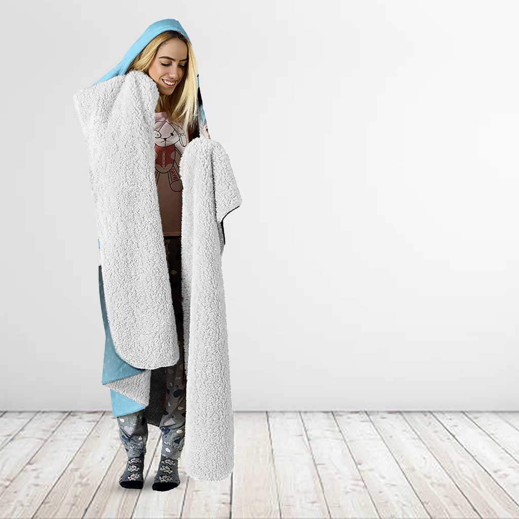 Kasumi Miwa Hooded Blanket Blue Gradient Anime Style