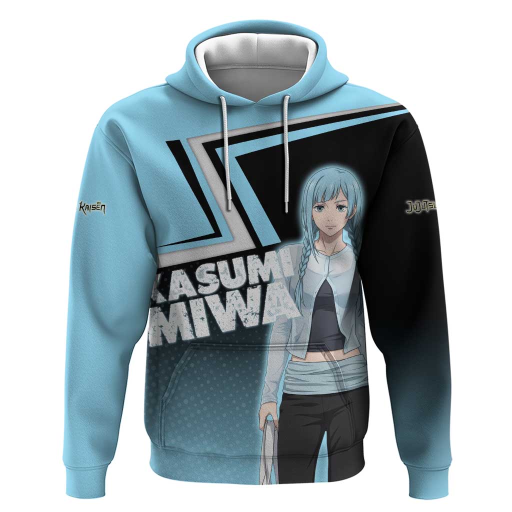 Kasumi Miwa Hoodie Blue Gradient Anime Style