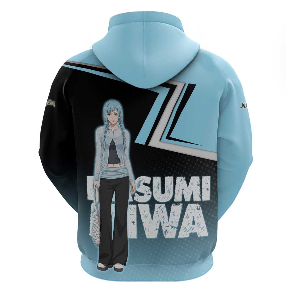 Kasumi Miwa Hoodie Blue Gradient Anime Style