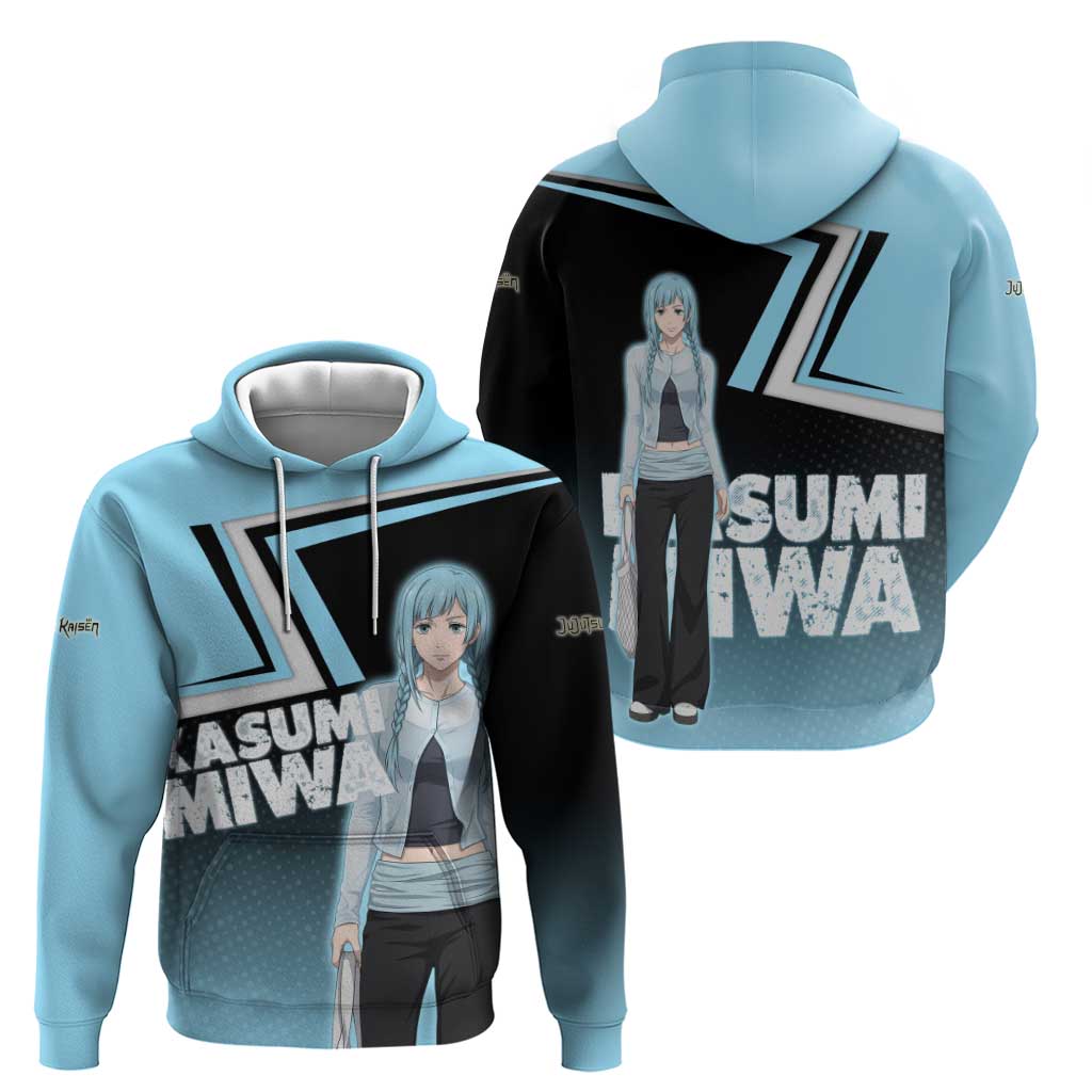 Kasumi Miwa Hoodie Blue Gradient Anime Style
