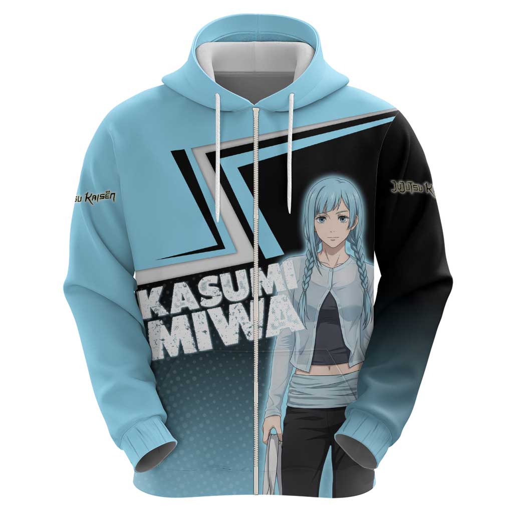 Kasumi Miwa Hoodie Blue Gradient Anime Style