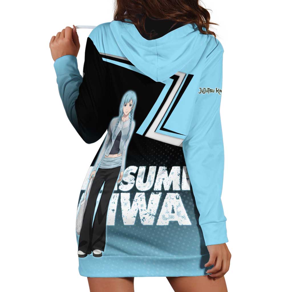 Kasumi Miwa Hoodie Dress Blue Gradient Anime Style
