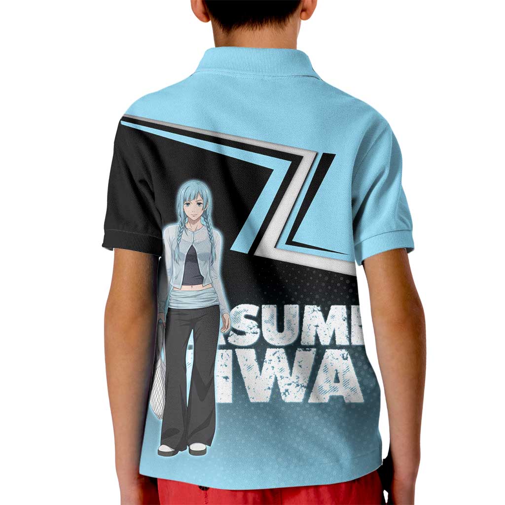 Kasumi Miwa Kid Polo Shirt Blue Gradient Anime Style
