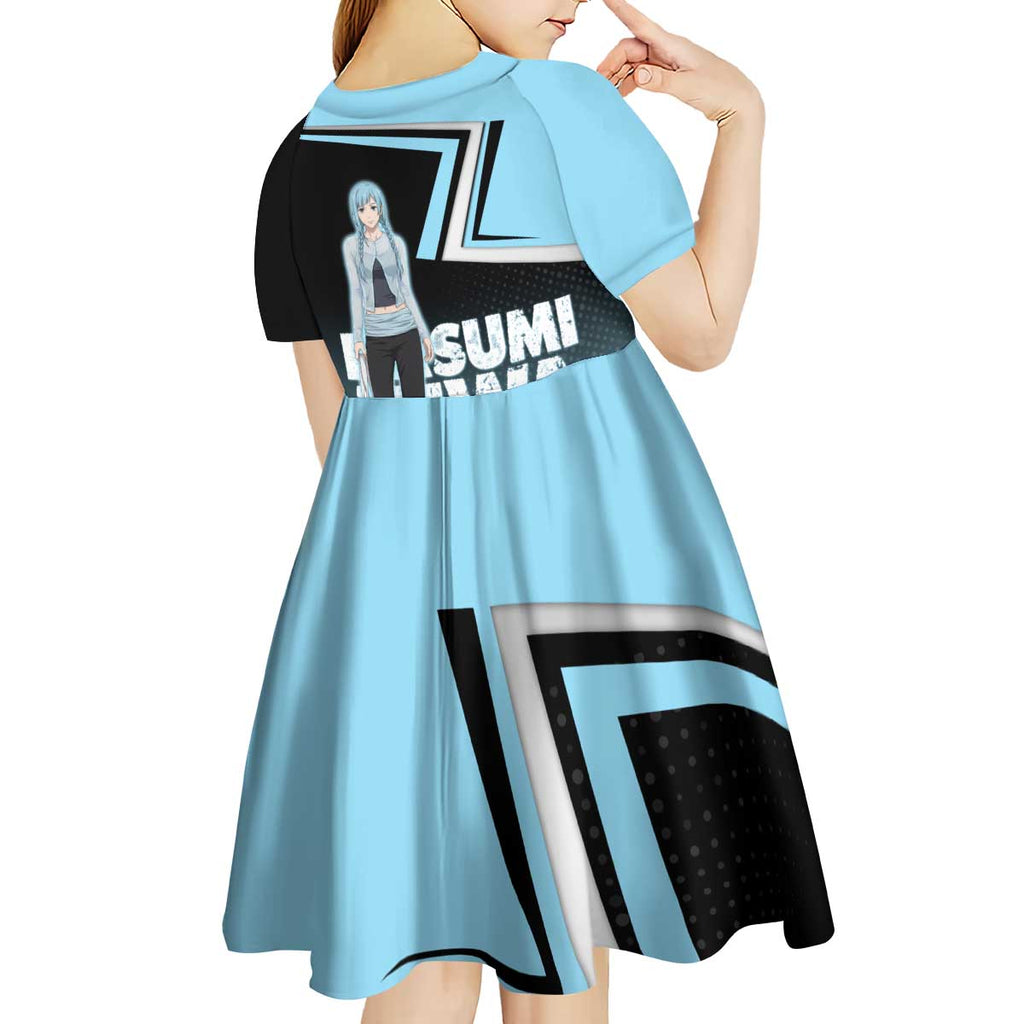 Kasumi Miwa Kid Short Sleeve Dress Blue Gradient Anime Style