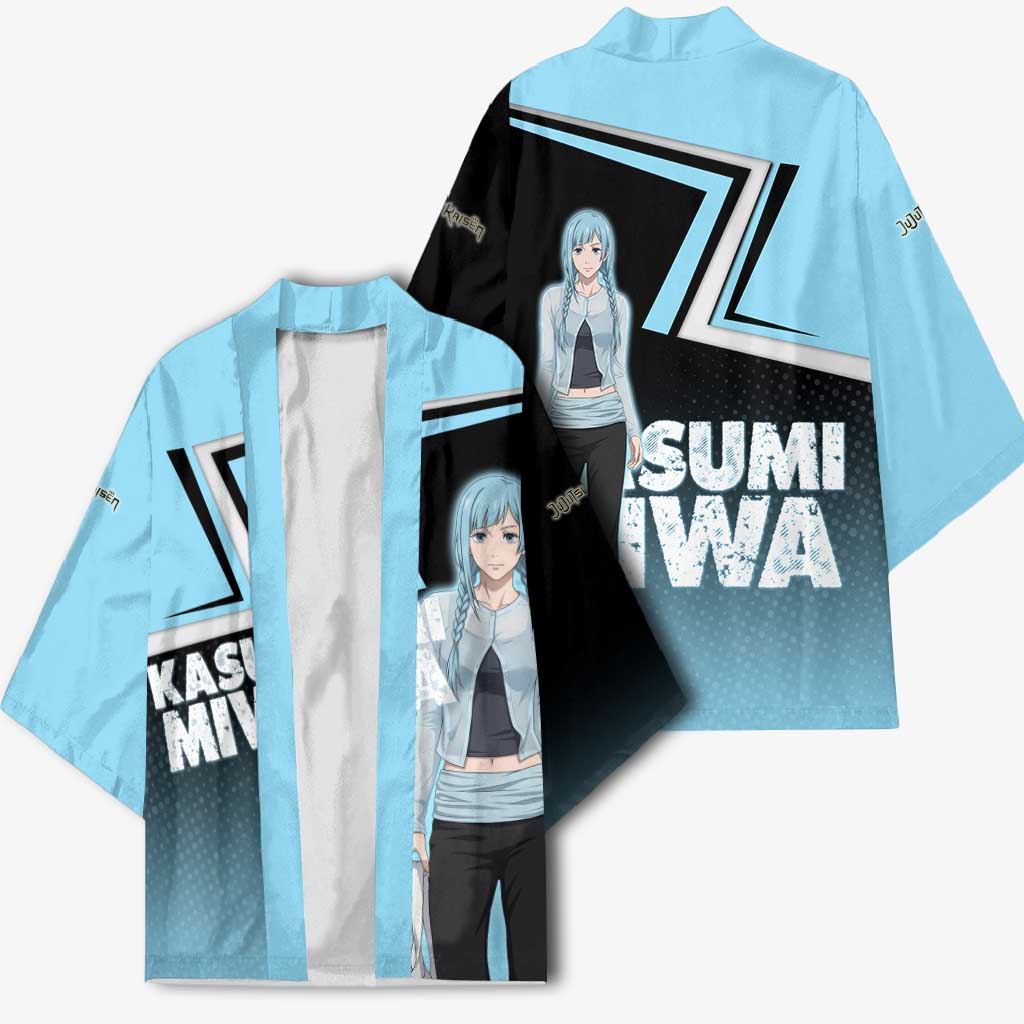 Kasumi Miwa Kimono Blue Gradient Anime Style