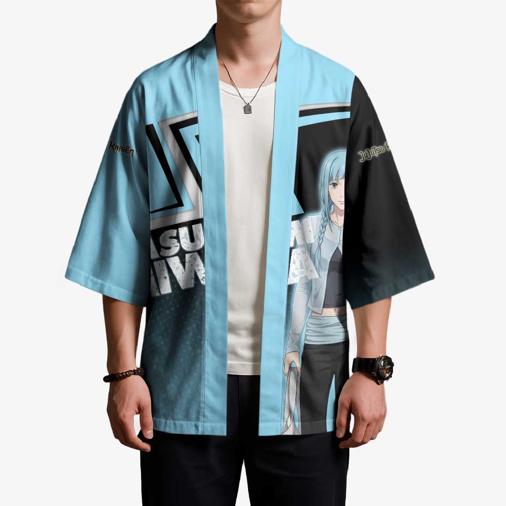 Kasumi Miwa Kimono Blue Gradient Anime Style