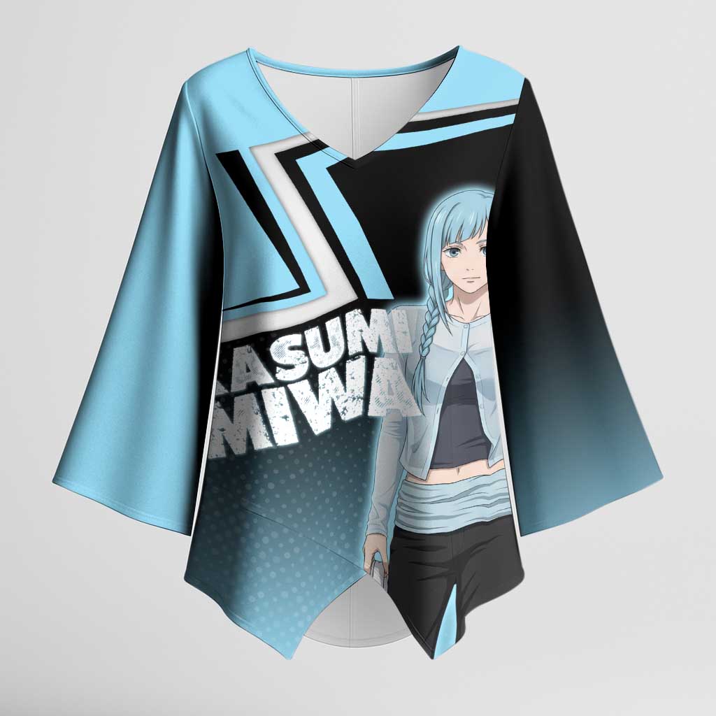Kasumi Miwa Kimono Sleeve Blouse Blue Gradient Anime Style