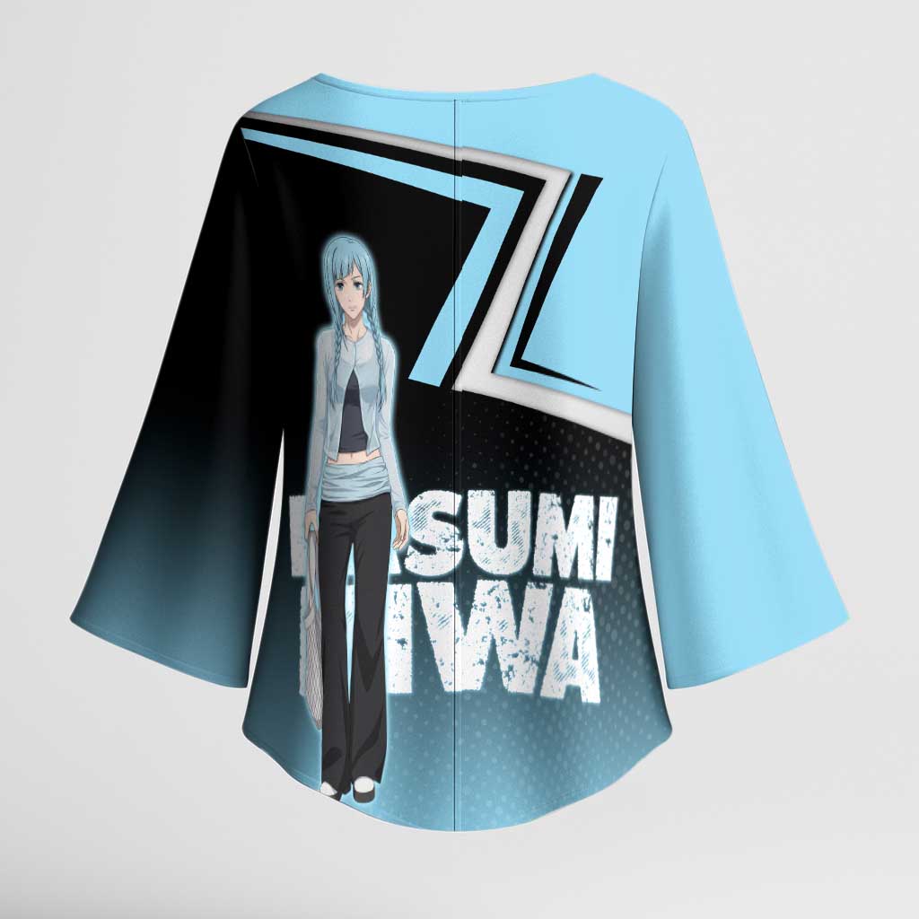 Kasumi Miwa Kimono Sleeve Blouse Blue Gradient Anime Style