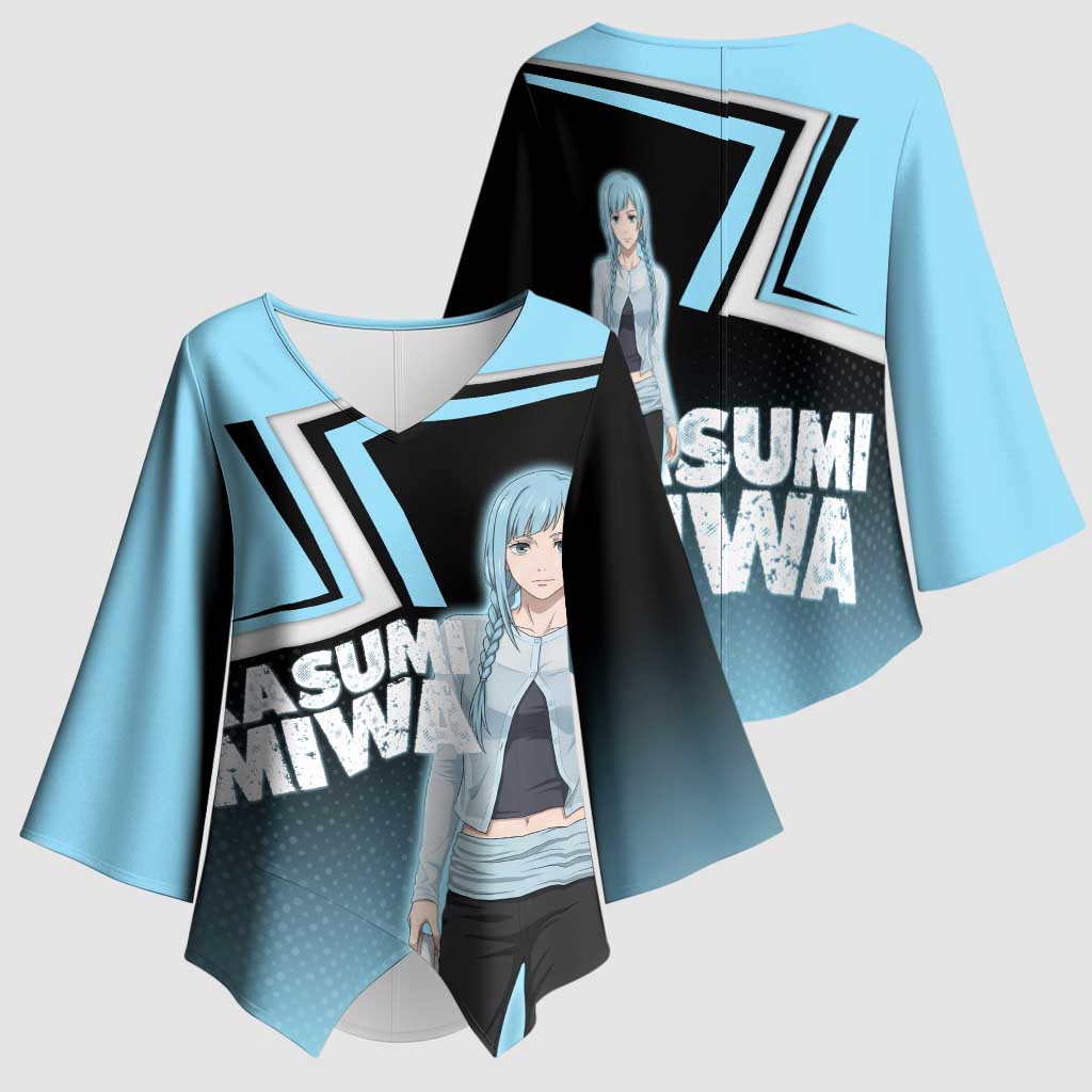 Kasumi Miwa Kimono Sleeve Blouse Blue Gradient Anime Style
