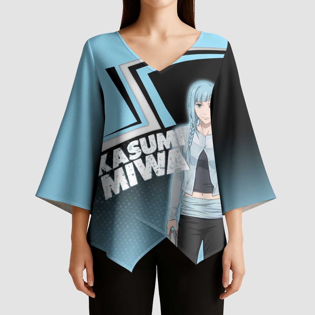 Kasumi Miwa Kimono Sleeve Blouse Blue Gradient Anime Style