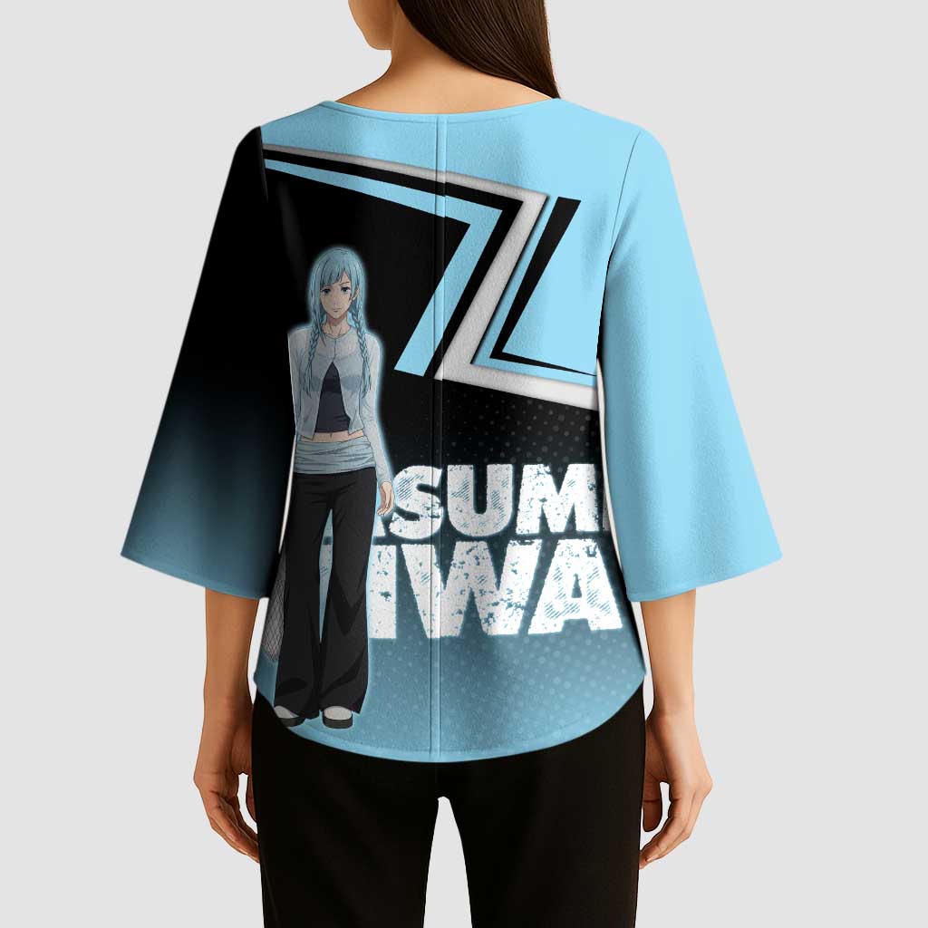 Kasumi Miwa Kimono Sleeve Blouse Blue Gradient Anime Style